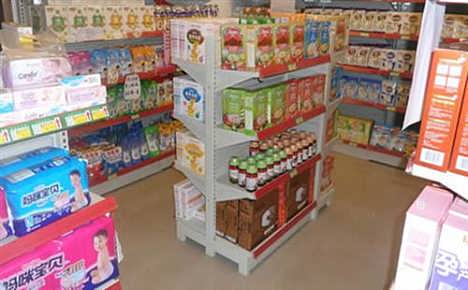 霸州勝利金屬制品廠 專業打造單面背網超市貨架與商場觸摸屏一體化解決方案